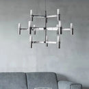 GobekUsa Crown Major Chandelier G9 Luxury Foyer Chandelier, White Gold, Chrome Metal