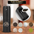 GobekUsa Electric Salt Pepper Grinder Set USB Rechargeable Adjustable Coarseness LED Light