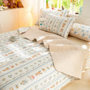 GobekUsa Cartoon Print Foldable Bed Cover Set | Cotton Quilted Cushion Mat
