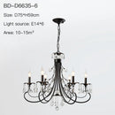 GobekUsa Crystal Chandelier: Modern Black E14 Candle Pendent Lamp for Living Room