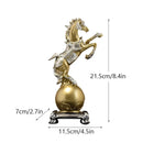 GobekUsa Golden Horse Sculptures: Home & Office Decor Ornaments