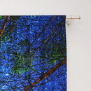 GobekUsa Dark Blue Forest & City Night View Modern Printed Curtains