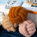 GobekUsa Handmade Knotted Boucle Circle Plush Pillow Brown