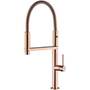 GobekUsa Gold Brass Kitchen Faucet with Foldable Pull Down Spring Spout Mixer Tap