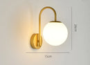 GobekUsa Glass Ball LED Wall Sconce for Bedroom Living Room, Nordic Style Wall Lighting Fixtures