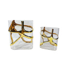 GobekUsa Gold-Edged Glass Vase with Geometric Patterns for Home Decor