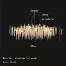 GobekUsa Gold Aluminium Crystal Chandelier for Elegant Dining Room Lighting
