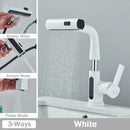 GobekUsa Digital Display Basin Faucet with 3-Way Nozzle: Pull Out, Rainfall Stream, Hot Cold Mixer