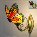 GobekUsa Butterfly Stained Glass Wall Sconces for Home Living Room Bedroom Lighting