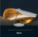GobekUsa Lederam Manta Pendant: Industrial Black & Gold Ceiling Light with Lotus Leaf Design