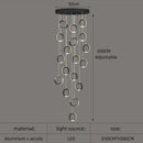 GobekUsa Aluminum LED Chandelier: Luxury Crystal Round Hanging Lamps for Staircase and Attic