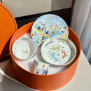 GobekUsa Kids Bone China Tableware Set, Dinner Plates and Bowl, Birthday Gift