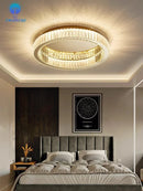 GobekUsa Crystal Circle LED Ceiling Chandelier for Modern Living Spaces