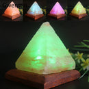 GobekUsa Crystal USB Salt Lamp Hand Carved Triangle Purifier Night Light