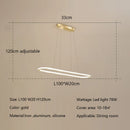 GobekUsa Gold Oval LED Chandelier Dimmable Dining Room Pendant Light Fixture