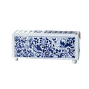 GobekUsa Blue White Porcelain Square Flowerpot Vase Chinese Retro Home Decor