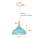 GobekUsa Blue Nordic Pendant Lights E27 Modern Hanging Lamps for Living Dining Kitchen
