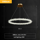 GobekUsa Luxe Crystal Circle LED Pendant Light - Dimmable Art Deco Style