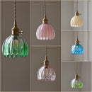 GobekUsa Blue Glass LED Pendant Light: Modern Nordic Hang Lamp for Living, Dining, Coffee Room
