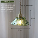 Nordic Green Glass Pendant Light With Brass Accents