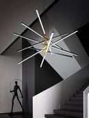 GobekUsa Black Nordic Minimalist Chandelier for Living Room, Staircase, and Restaurant Lighting