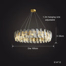 GobekUsa Crystal Round Chandelier: Modern Dining Room Lighting Fixture, Nordic Style Decoration