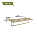 GobekUsa Brushed Gold Bathroom Accessories Set: Wall Mount Shelf, Toilet Paper Holder, Towel Bar, Robe Hook