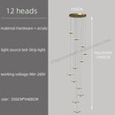 GobekUsa LED Chandelier for Revolving Staircase | Loft Villa Ceiling Hanging Lamp