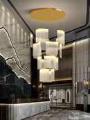 GobekUsa Acrylic LED Chandelier: Modern Light Luxury Dimmable Pendant for Living Room-Elegant Lighting Fixtures