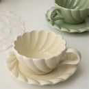 GobekUsa Elegant Lace Ceramic Coffee Cup and Saucer Set for Home and Office