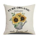 GobekUsa Lavender Flower Linen Pillowcase for Sofa Car, Living Room Decor, Throw Pillow Case