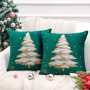 GobekUsa Christmas Tree Embroidered Cushion Cover - Festive Decor Pillow Cover