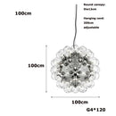 GobekUsa Clear Glass Bubble G4 LED Dandelion Chandelier - Gold/Silver/Black Hardware
