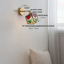 GobekUsa Copper Butterfly Glass Wall Light Fixture Up Down Rotate LED Bedside Lamp