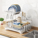 GobekUsa Kitchen Utensil Drainer Rack with Chopstick Cage and Drainboard