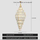 GobekUsa Crystal Large Chandelier for Villa Duplex Loft Stairs, Elegant Hall Pendant Light