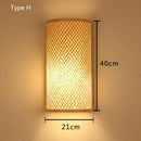 GobekUsa Bamboo Wall Lights: Retro Hand-woven Luminaire for Bedroom, Corridor, Hotel, Restaurant Decor