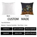 GobekUsa Cartoon Dog Car Drive Pillow Cover 45x45cm Linen Sofa Home Decor