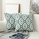 GobekUsa Embroidered Geometric Floral Cushion Cover 45x45cm