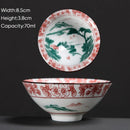 GobekUsa Blue & White Ceramic Kung Fu Tea Cup - Japanese Style Porcelain Sake Cups