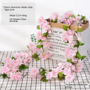 GobekUsa 250cm Rose Flowers Vine Garland Autumn Cane Backdrop Decor