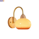 GobekUsa LED Glass Iron Wood Wall Light Fixture Modern Nordic Bedside Lamp