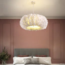 GobekUsa Feather Decor LED Chandeliers for Living Room, Bedroom, Study & Children's Room
