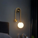 GobekUsa Glass Ball LED Wall Lamp: Modern Round Gold Iron Light for Bedroom, Living Room