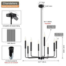 GobekUsa Industrial Retro Chandelier Lighting for Kitchen Dining Room with 8 Heads