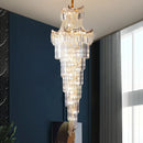 GobekUsa Crystal Stair Chandelier: Modern Duplex Villa Light Luxury for Elegant Living Rooms