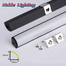 GobekUsa Black V LED Aluminum Profile with Milky Cover for Strip Light in Corner Cabinets