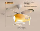 GobekUsa Helicopter Ceiling Fan Chandeliers: Nordic Creative Kids Room Decor Lamp