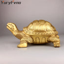 GobekUsa Brass Turtle Feng Shui Statue for Wealth Luck - Home & Office Decor