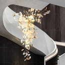 GobekUsa Gingko Leaf Ceramic Chandelier: Modern Nordic Living Room & Hotel Lobby Lighting